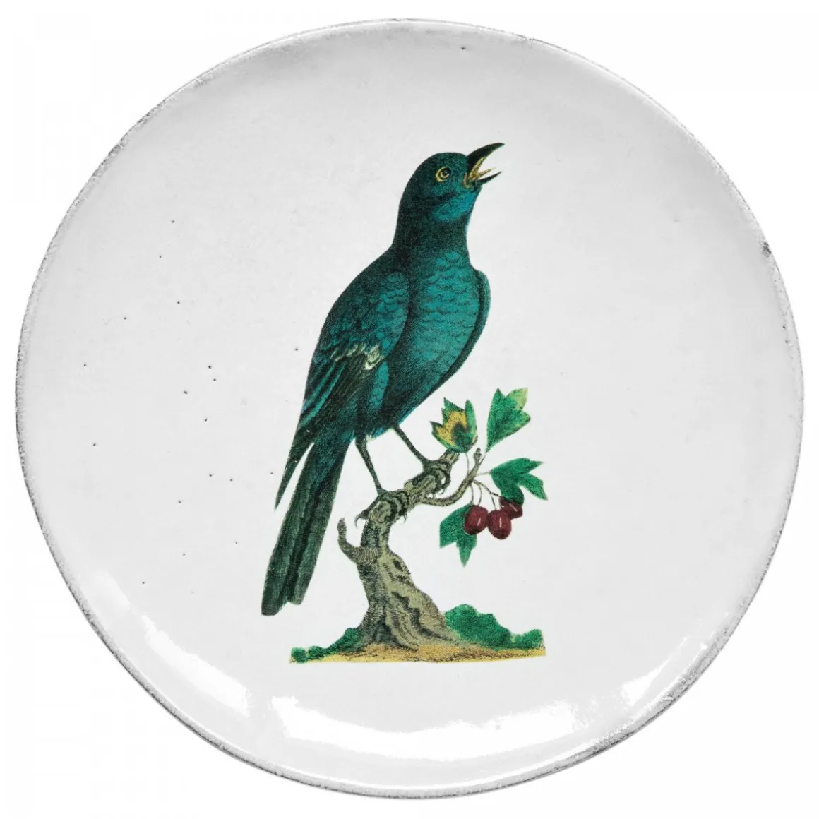 Astier de Villatte Assiette Plate Moineau Bleu
