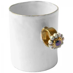 Astier de Villatte Tasse Bague Lapis Lazuli Et Perles